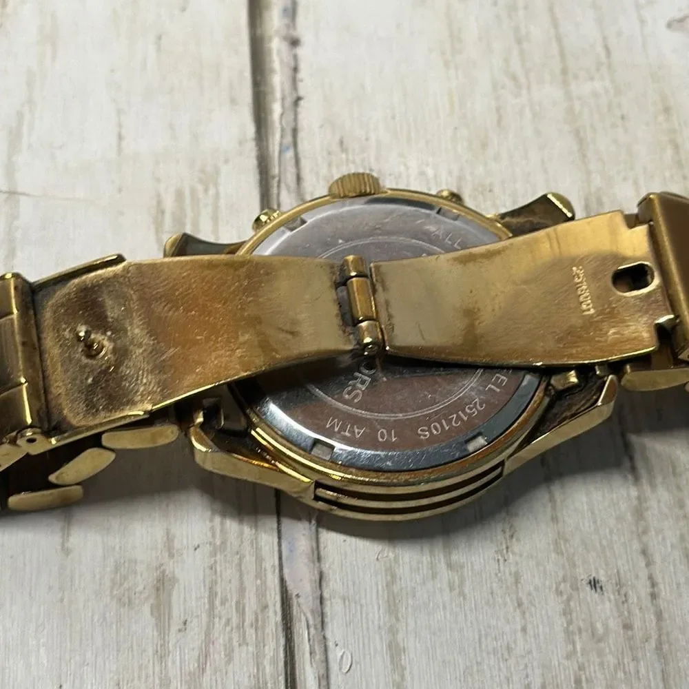 Michael Kors Mid-Size Runway MK5055‎ Wrist Watch Chronograph Gold NEEDS BATTERY